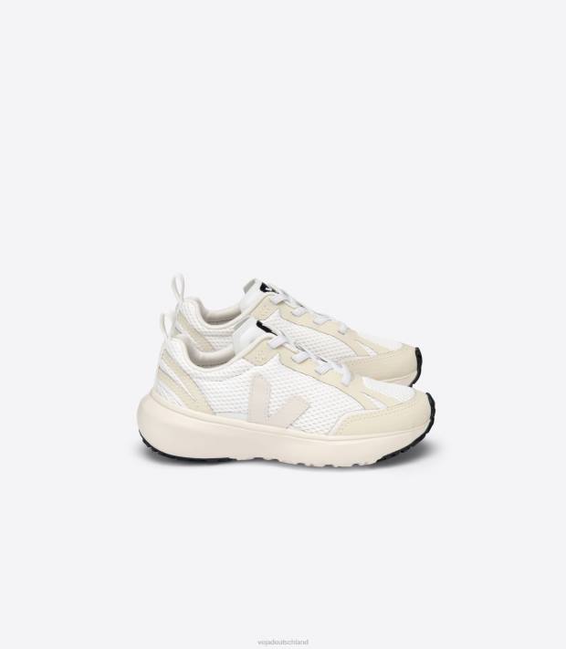 Schuhe VHJD391 Kinder Veja Kanarische elastische Schnürsenkel alveomesh weiß Pierre