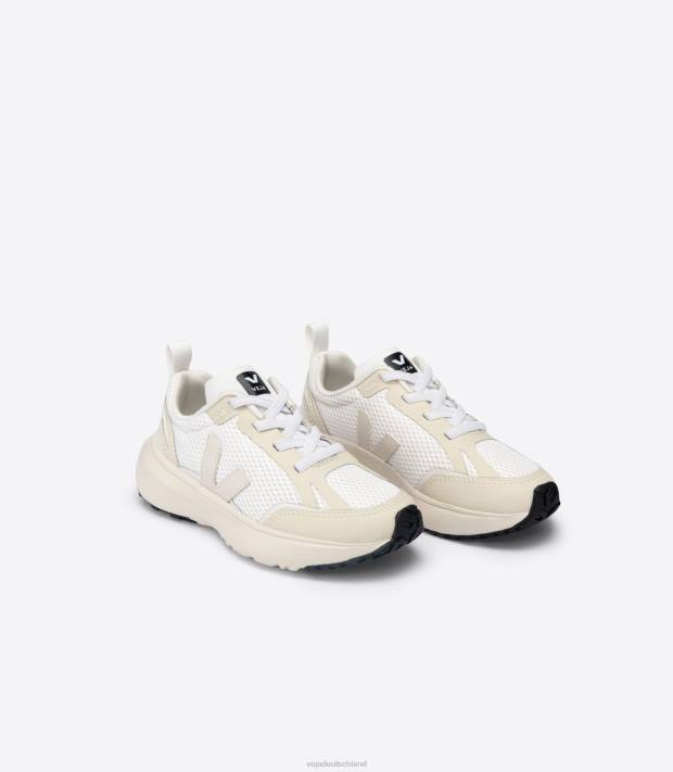 Schuhe VHJD391 Kinder Veja Kanarische elastische Schnürsenkel alveomesh weiß Pierre
