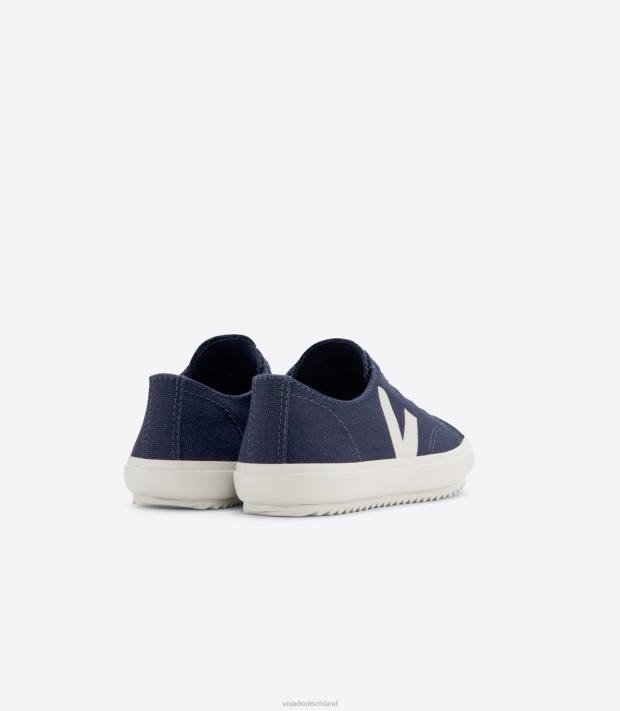 Schuhe VHJD392 Kinder Veja Flip elastische Schnürsenkel Canvas Marine Pierre