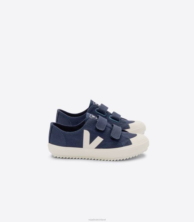 Schuhe VHJD400 Kinder Veja Ollie Canvas Marine Pierre