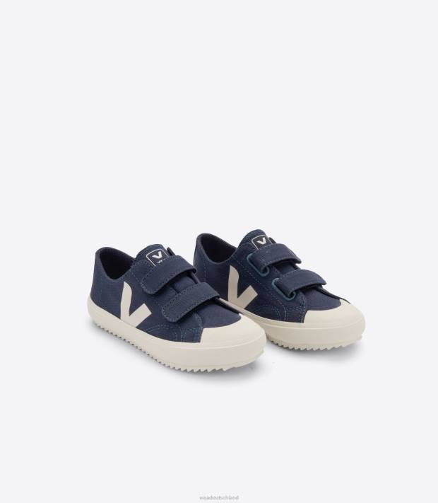 Schuhe VHJD400 Kinder Veja Ollie Canvas Marine Pierre