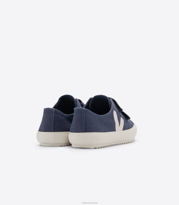 Schuhe VHJD400 Kinder Veja Ollie Canvas Marine Pierre