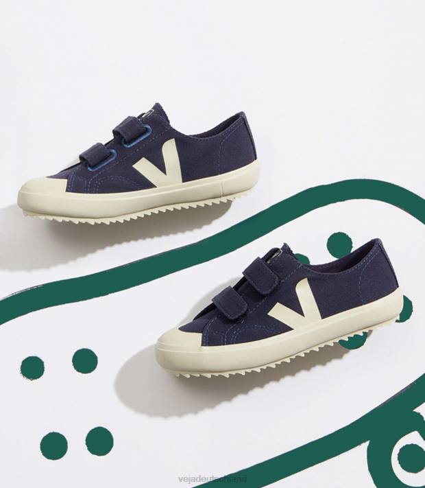 Schuhe VHJD400 Kinder Veja Ollie Canvas Marine Pierre
