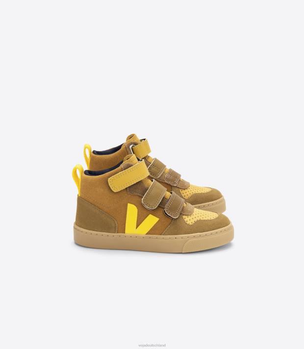 Schuhe VHJD345 Kinder Veja V-10 Mid Wildleder Multico Camel Tonic