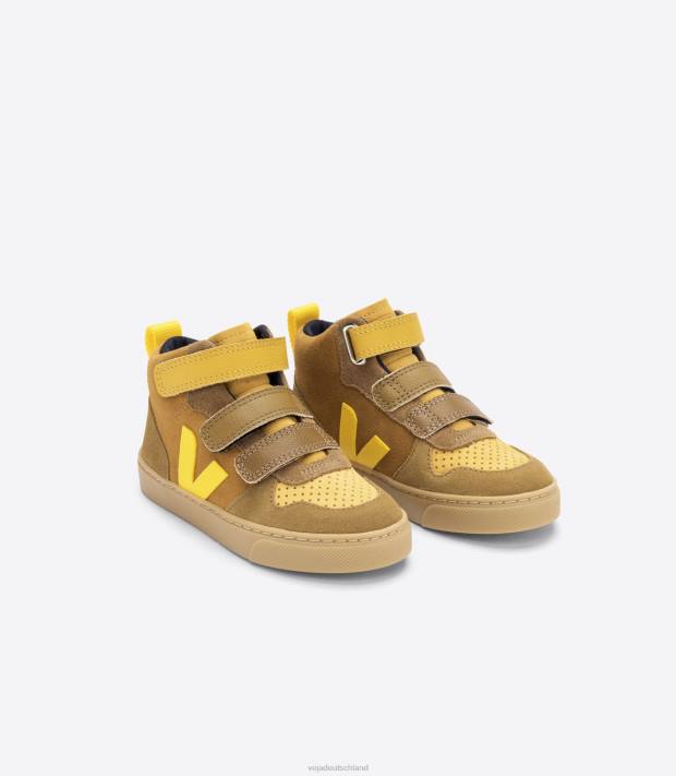 Schuhe VHJD345 Kinder Veja V-10 Mid Wildleder Multico Camel Tonic