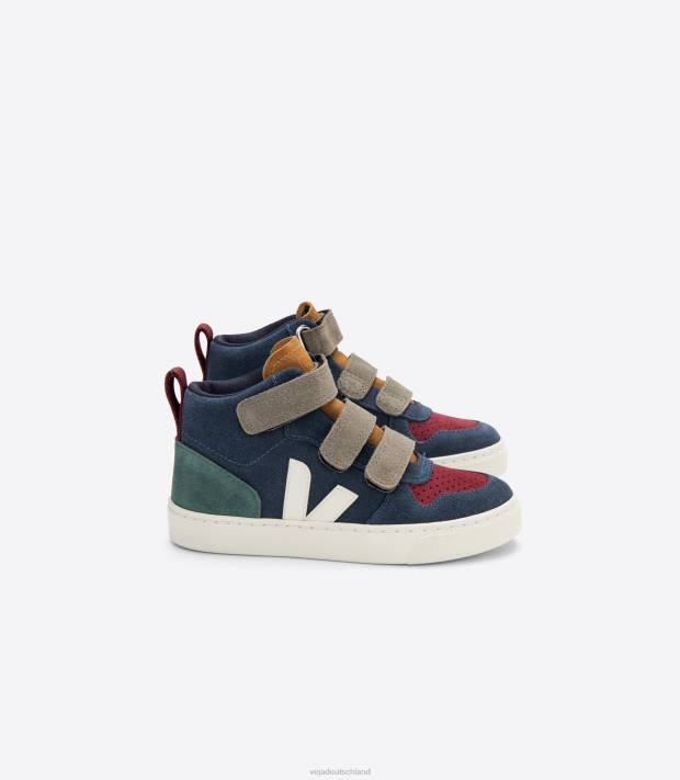 Schuhe VHJD349 Kinder Veja V-10 Mid Wildleder Multico Nautico Zypern