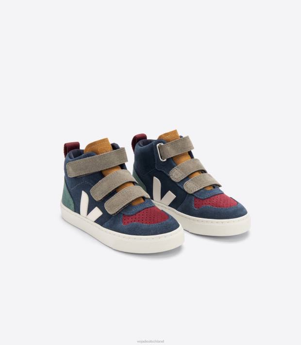 Schuhe VHJD349 Kinder Veja V-10 Mid Wildleder Multico Nautico Zypern