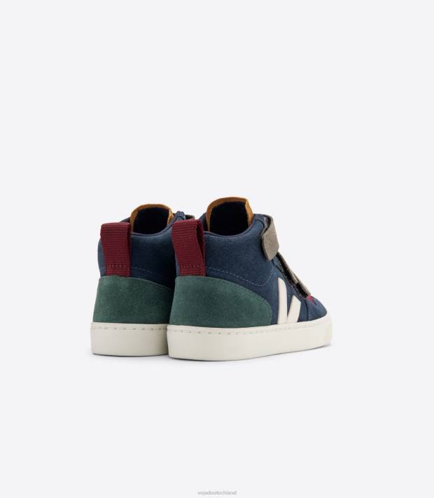 Schuhe VHJD349 Kinder Veja V-10 Mid Wildleder Multico Nautico Zypern