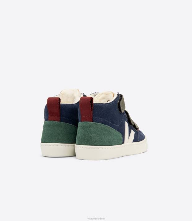 Schuhe VHJD352 Kinder Veja V-10 Mid Fured Wildleder Multico Nautico Zypern