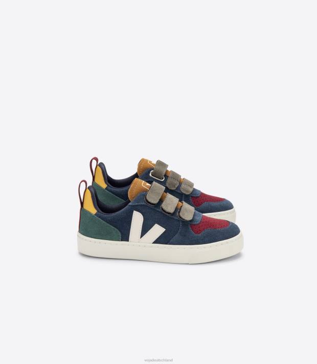 Schuhe VHJD371 Kinder Veja V-10 Wildleder Multico Nautico