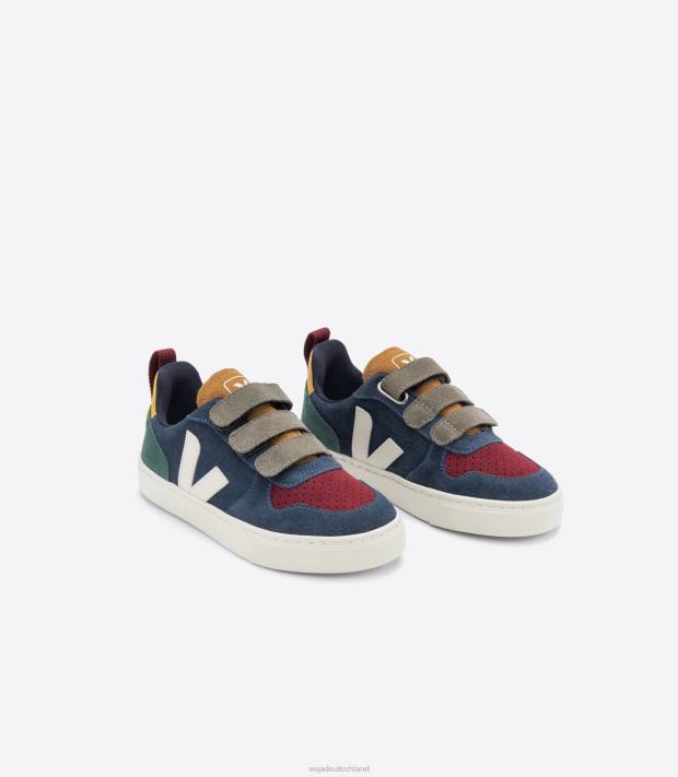 Schuhe VHJD371 Kinder Veja V-10 Wildleder Multico Nautico