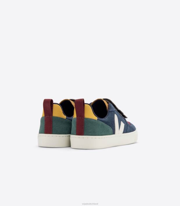 Schuhe VHJD371 Kinder Veja V-10 Wildleder Multico Nautico