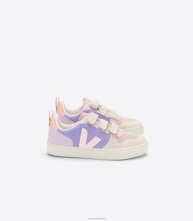 Schuhe VHJD372 Kinder Veja V-10 Wildleder Multico Lavande