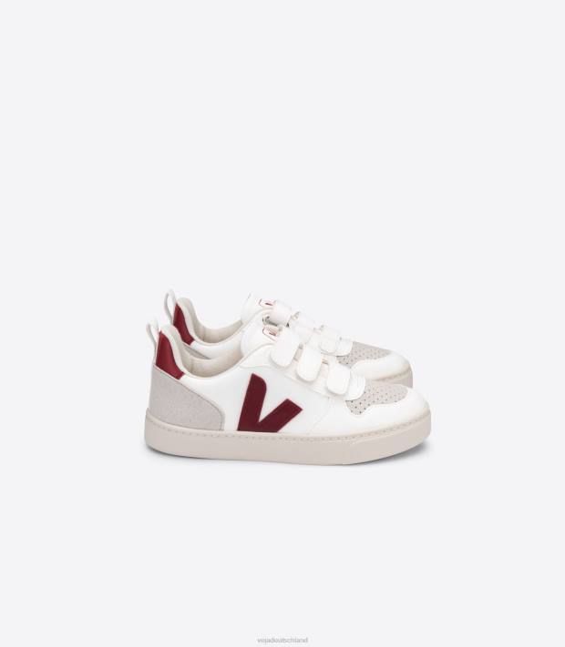 Schuhe VHJD374 Kinder Veja v-10 cwl weiß marsala