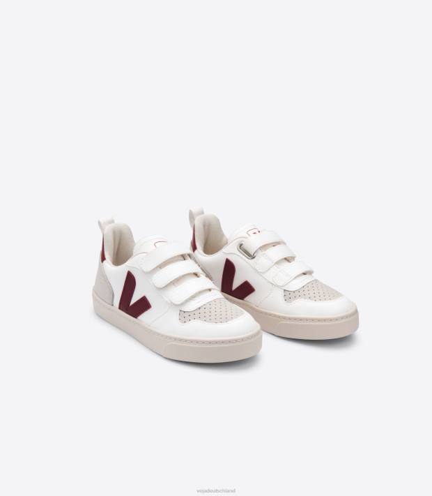 Schuhe VHJD374 Kinder Veja v-10 cwl weiß marsala