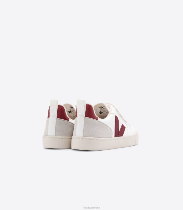 Schuhe VHJD374 Kinder Veja v-10 cwl weiß marsala