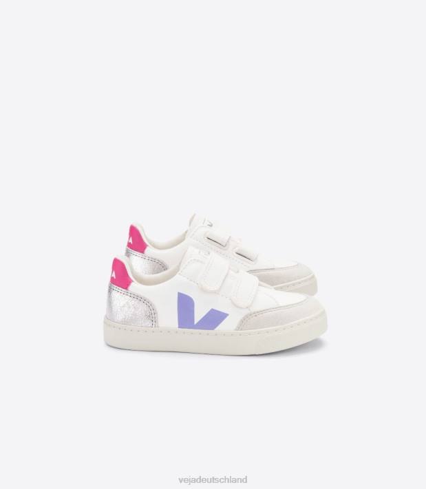 Schuhe VHJD307 Kinder Veja V-12 Chromfreies Leder Multico Silber