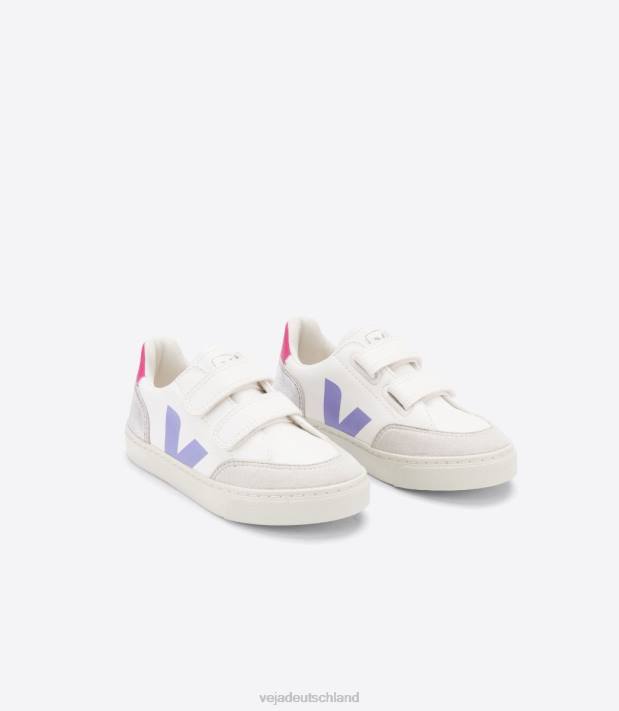 Schuhe VHJD307 Kinder Veja V-12 Chromfreies Leder Multico Silber