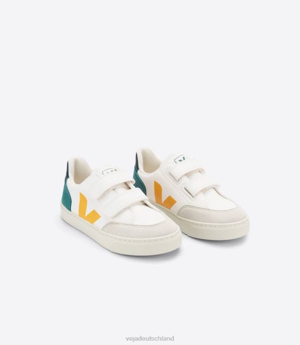 Schuhe VHJD308 Kinder Veja V-12 Chromfreies Leder Multico Brittany