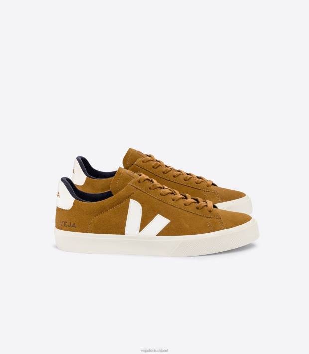Schuhe VHJD10 Männer Veja Campo Wildleder Kamelweiß