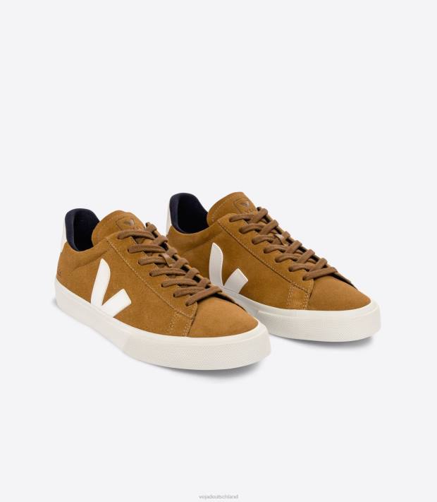 Schuhe VHJD10 Männer Veja Campo Wildleder Kamelweiß