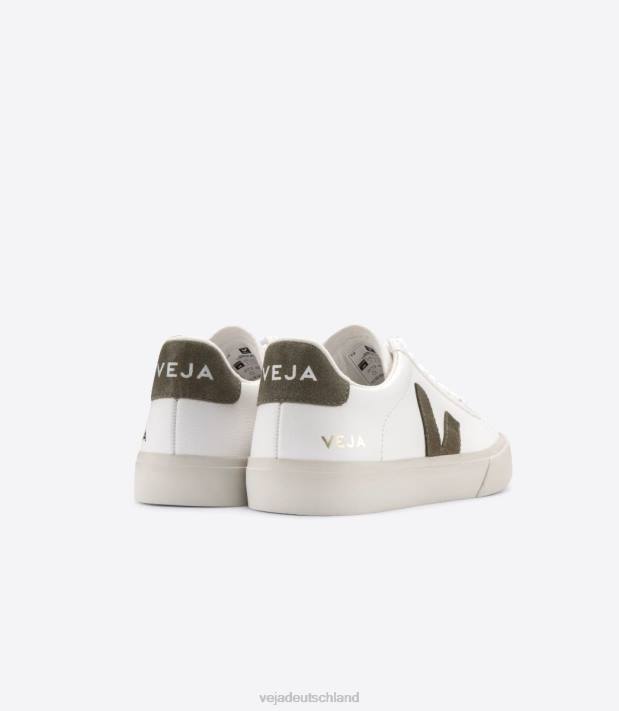Schuhe VHJD12 Männer Veja Campo chromfreies Leder kakiweiß