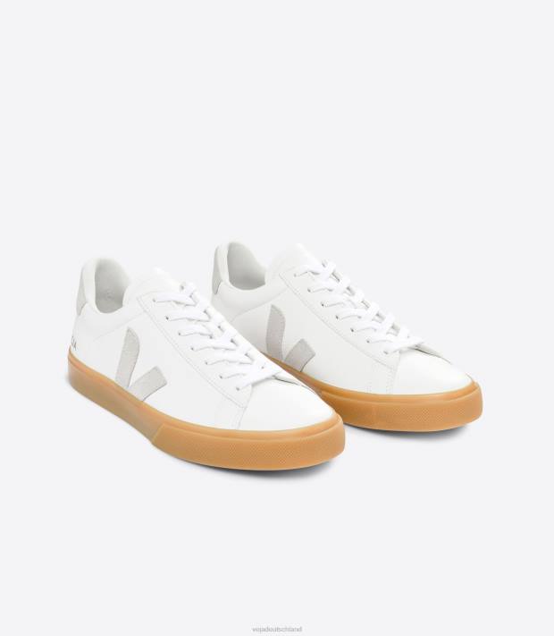 Schuhe VHJD14 Männer Veja Campo chromfreies Leder weiß natur natur