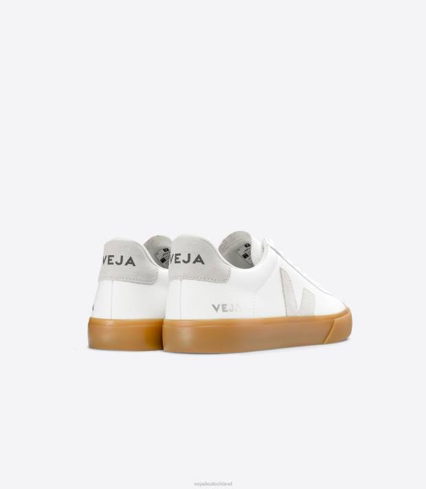 Schuhe VHJD14 Männer Veja Campo chromfreies Leder weiß natur natur