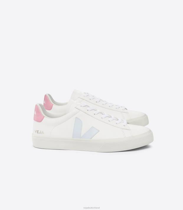 Schuhe VHJD18 Männer Veja Campo chromfreies Leder White Ice Guimauve