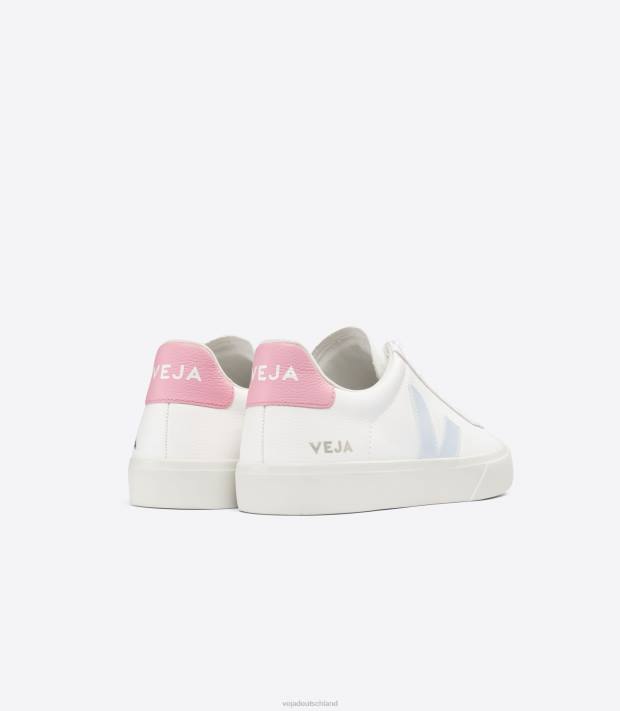 Schuhe VHJD18 Männer Veja Campo chromfreies Leder White Ice Guimauve