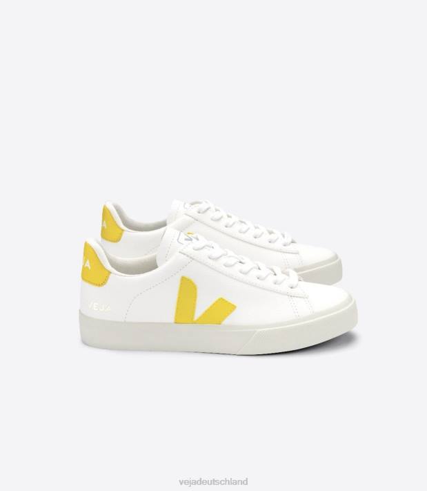 Schuhe VHJD24 Männer Veja Campo Chromfreies Leder White Tonic