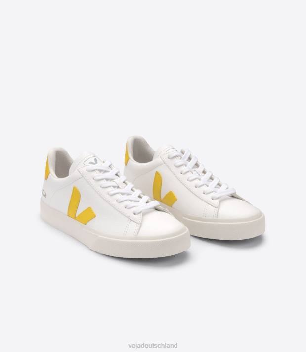 Schuhe VHJD24 Männer Veja Campo Chromfreies Leder White Tonic