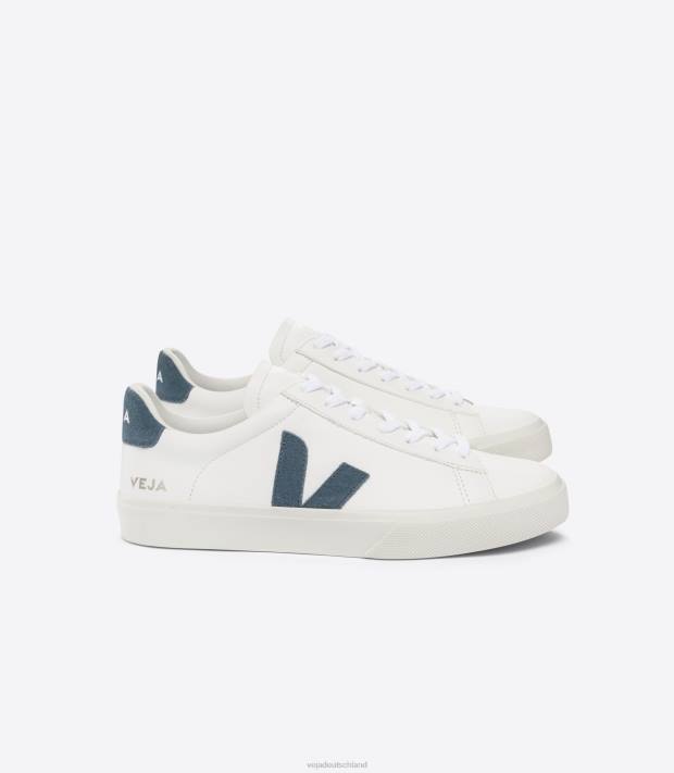 Schuhe VHJD7 Männer Veja Campo Chromfreies Leder Weiß Kalifornien