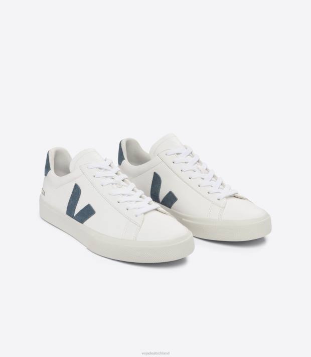 Schuhe VHJD7 Männer Veja Campo Chromfreies Leder Weiß Kalifornien