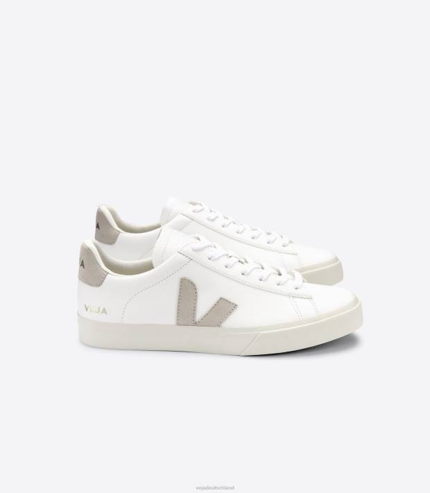 Schuhe VHJD8 Männer Veja Campo chromfreies Leder weiß natur