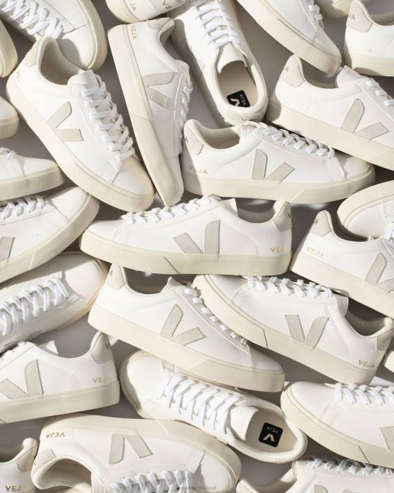 Schuhe VHJD8 Männer Veja Campo chromfreies Leder weiß natur