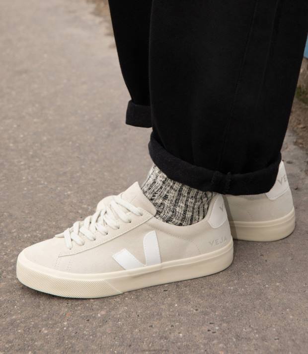 Schuhe VHJD9 Männer Veja Campo Wildleder naturweiß