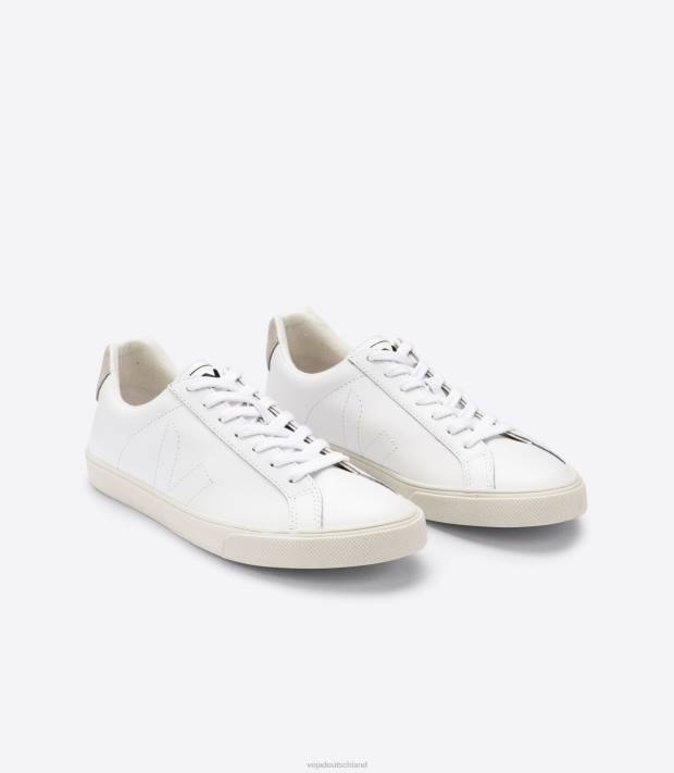 Schuhe VHJD89 Männer Veja Esplar-Leder weiß