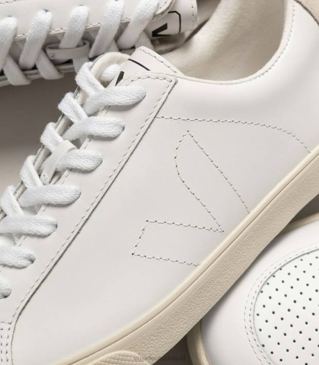 Schuhe VHJD89 Männer Veja Esplar-Leder weiß