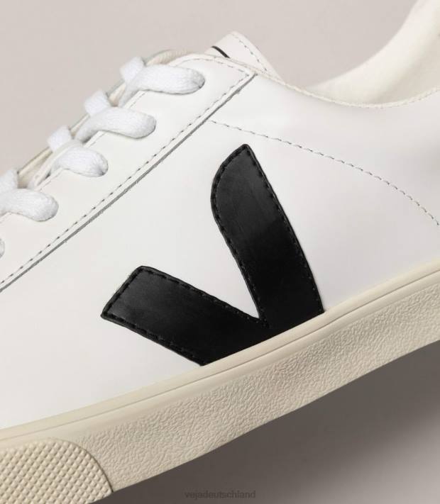 Schuhe VHJD91 Männer Veja Esplar-Leder weiß schwarz