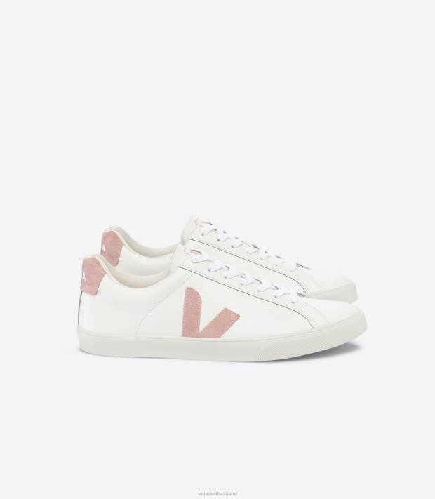 Schuhe VHJD92 Männer Veja Esplar-Leder, weißes Babe