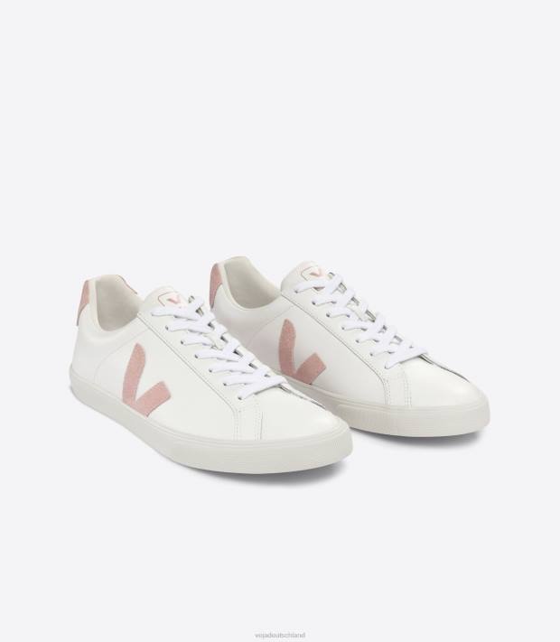 Schuhe VHJD92 Männer Veja Esplar-Leder, weißes Babe