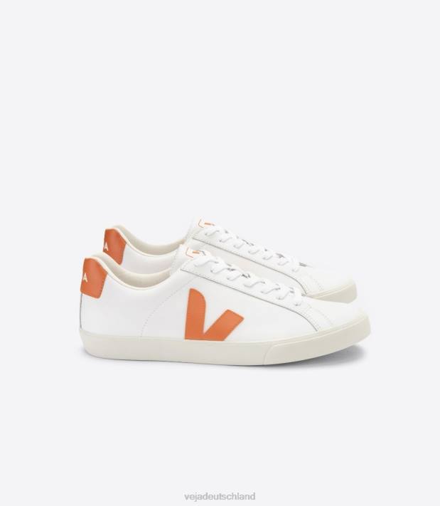 Schuhe VHJD93 Männer Veja Esplar-Leder, weißer Kürbis