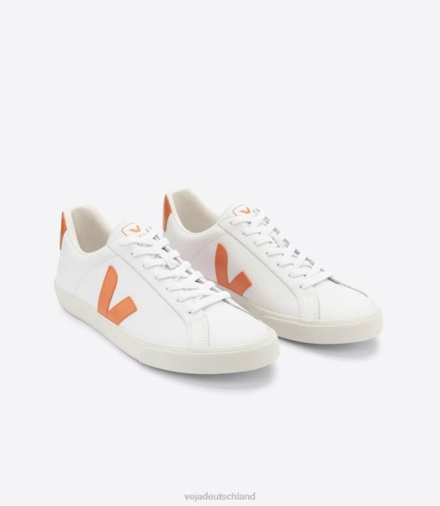 Schuhe VHJD93 Männer Veja Esplar-Leder, weißer Kürbis