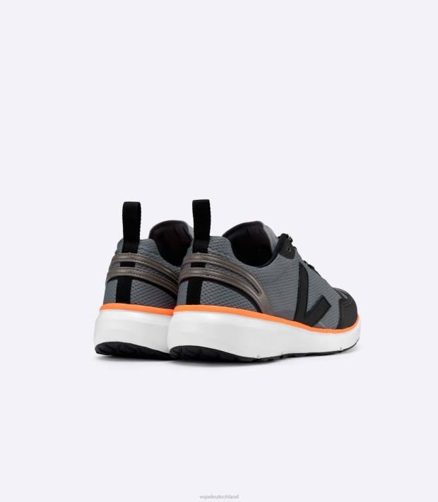 Schuhe VHJD195 Männer Veja Condor 2 Alveomesh Betonschwarz Neonorange