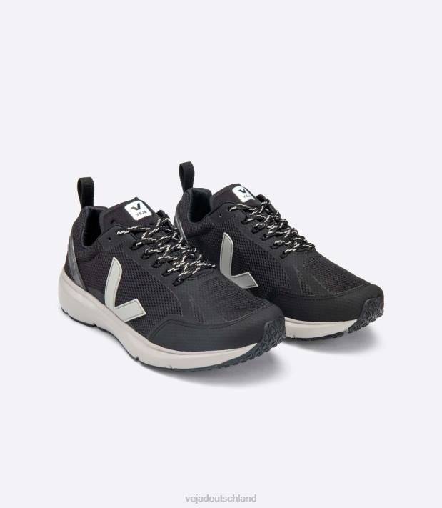 Schuhe VHJD198 Männer Veja Condor 2 Alveomesh schwarze Oxford-Grausohle