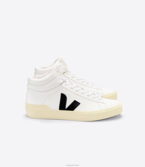 Schuhe VHJD70 Männer Veja Minotaurus chromfreies Leder weiß schwarz Butter