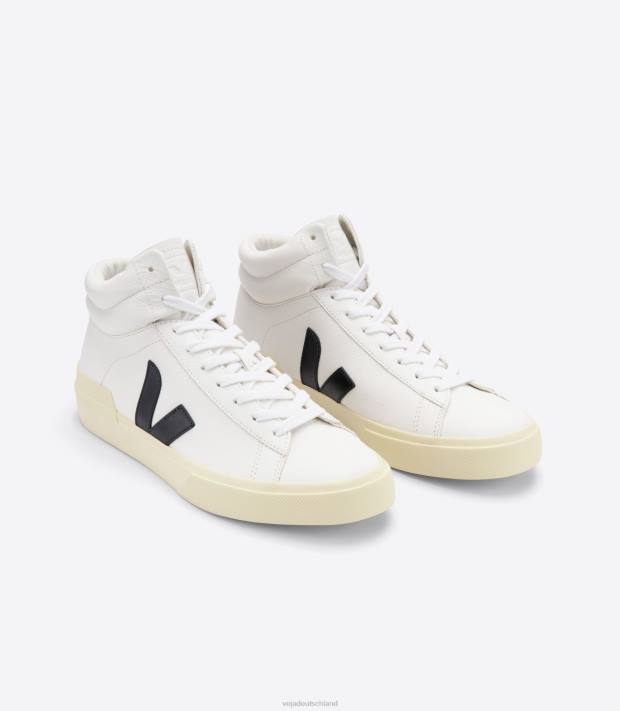 Schuhe VHJD70 Männer Veja Minotaurus chromfreies Leder weiß schwarz Butter