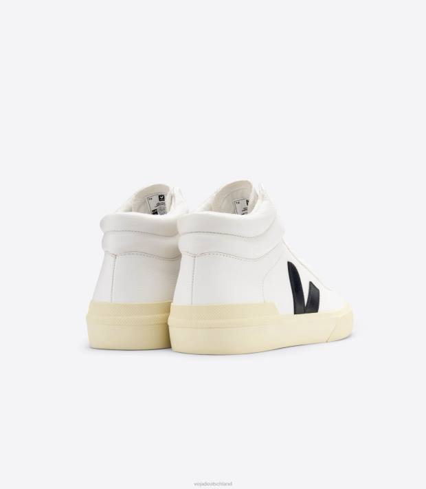 Schuhe VHJD70 Männer Veja Minotaurus chromfreies Leder weiß schwarz Butter