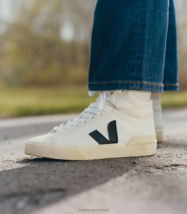 Schuhe VHJD70 Männer Veja Minotaurus chromfreies Leder weiß schwarz Butter